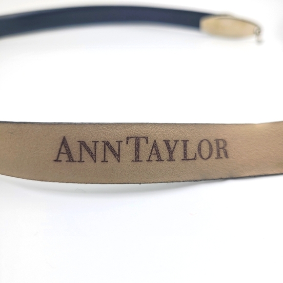 Large ANN TAYLOR Black Leathet Women's Chain Buckle Belt - Picture 9 of 9